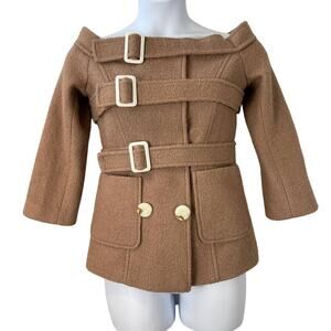 Quaint by Durlana Quantas Wool Bouclé Portrait Neckline Coat Size 38